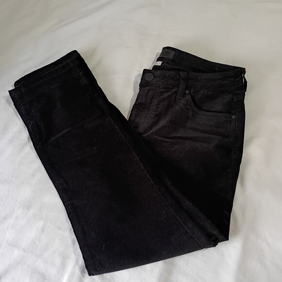 KUT 8P Catherine Boyfriend Micro Corduroy Black Cotton/Spandex Blend Pants - Picture 3 of 11